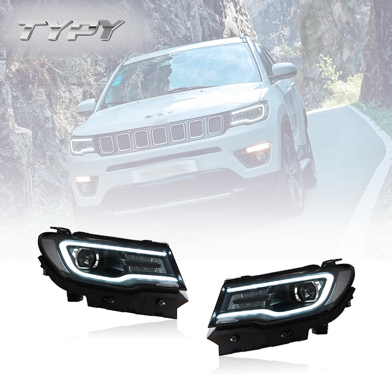 

Car Headlights Headlamp Modified LED DRL HID Xenon Head Lamp Head Light For Jeep Compass 2017-2019