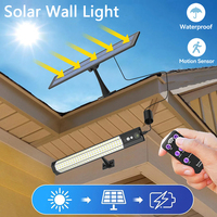 Solar Motion Sensor Wall Light 3 Modes with Remote Control Waterproof 158 316 LEDs/M For LED Outside Camping Bar Balcony Garden