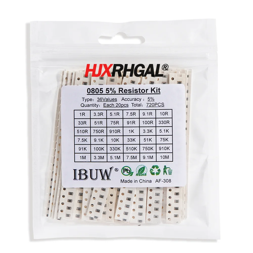 4000PCS 0402 SMD Resistor Kit Berbagai Macam Kit 10ohm-1M Ohm 5% 80ValuesX 50PCS = 4000PCS Sampel Kit