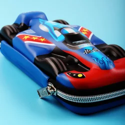 Estuches creativos de lápices de coche de carreras 3D, bolsa de lápices EVA de alta calidad, soporte de papelería escolar para estudiantes y niños, regalo para niños