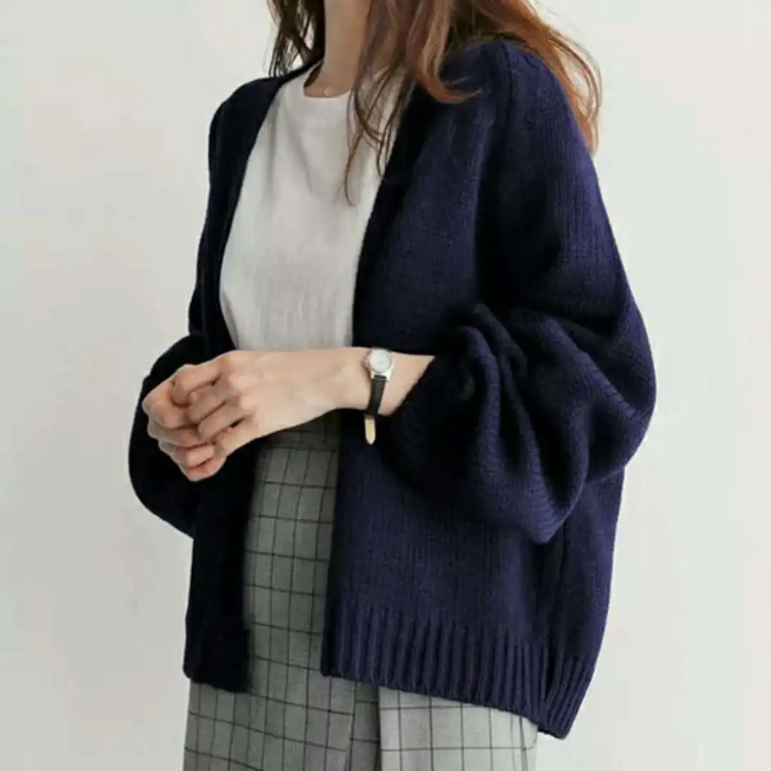 

Autumn New Lazy Loose Short Knitted Cardigan Sweater Jacket Student Women