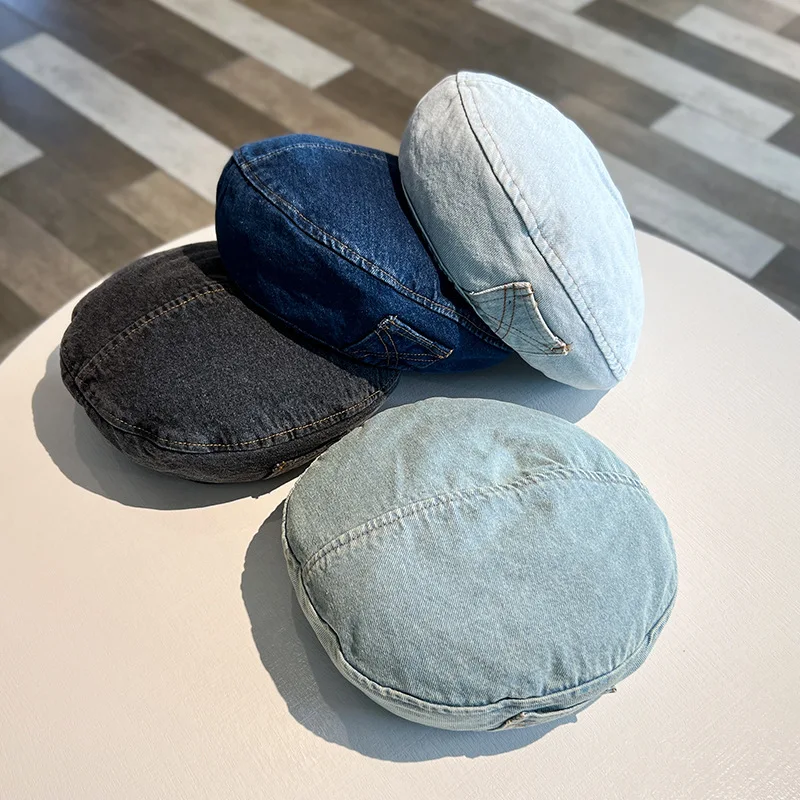 Retro Denim Beret Cap for Women Spring Summer Autumn Hats Women Gorra Inglesa Hombre Sombreros De Mujer