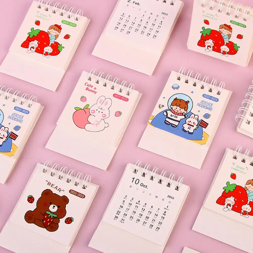 Kalender Meja Mini Tahan Lama 2023 Kalender Meja Mini Kartun Rumah Tangga Kalender Desktop Halaman Halus