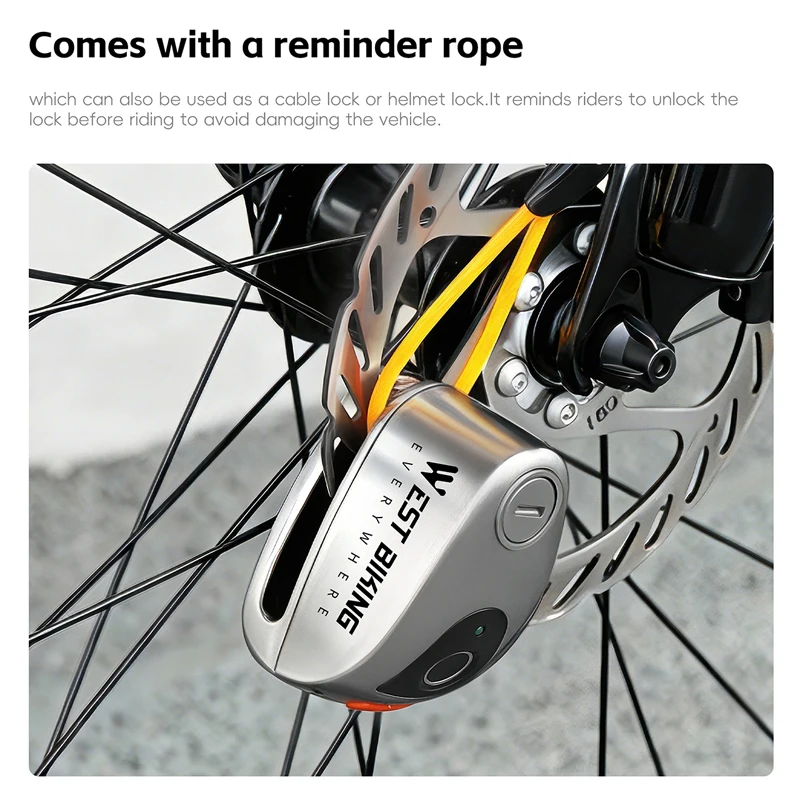 

WEST BIKING Waterproof Lock Bike Alarm Lock Scooter Disc Locks Warning Security Anti Theft Bicycle Para Moto Alarma Moto