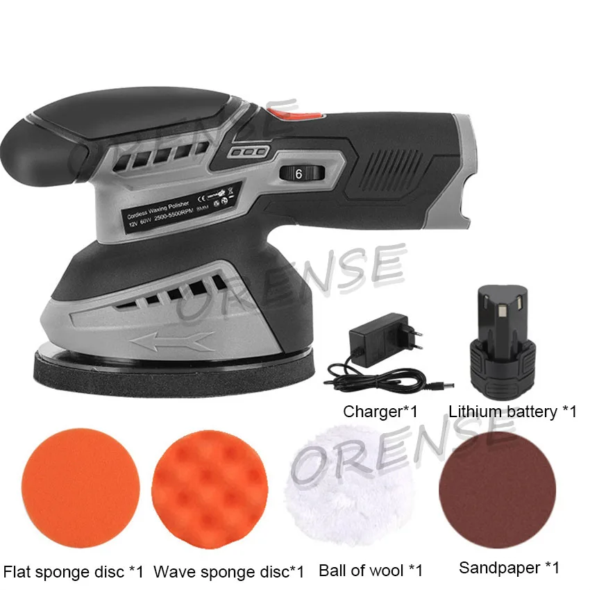 ﻿ 12V Lithium Ion Polishing Machine Cordless Car Polishing Machine Wireless Dual Action Brush Car Polisher Waxing Household