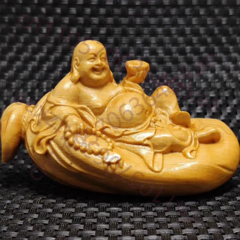 

Деревянная резная статуэтка Будды, Счастливый Будда Майтрейя, Декор для офиса и дома, Богатство и процветание