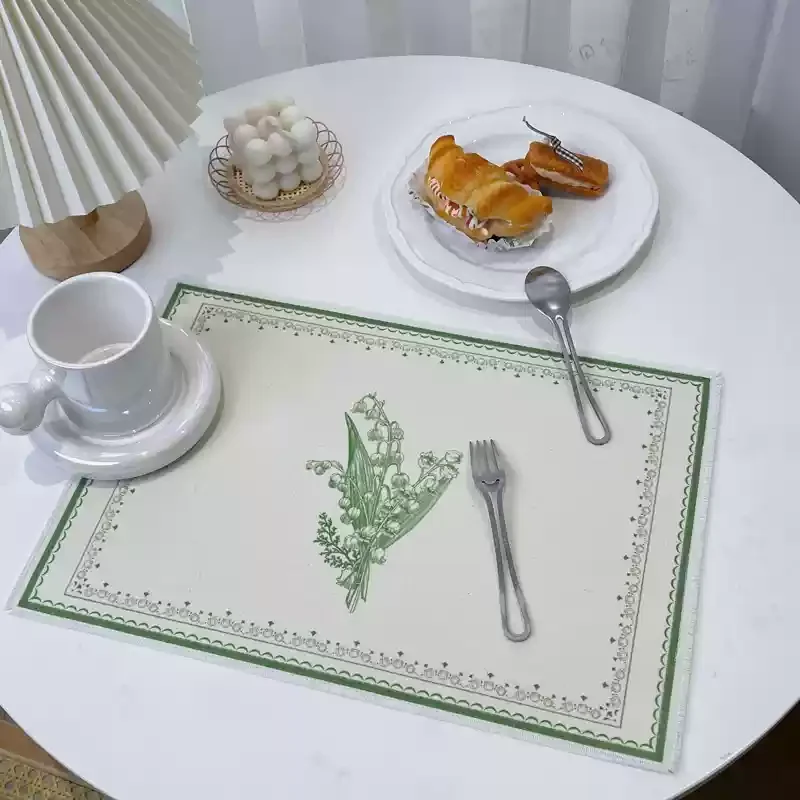 

Lily of the valley Placemat for Kitchen, Dinner Table Mat, Waterproof Placemat, Washable Placemat, Tea Cup Mat, Dinning Mats