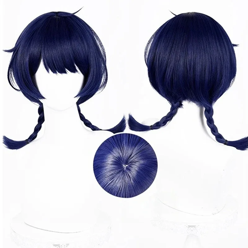 Topi Kostum Cosplay Lantern Rite Xiangling Genshin Impact Wig Wanita Pakaian Bermain Peran Comic-con Pesta Karnaval Halloween Ir;l5