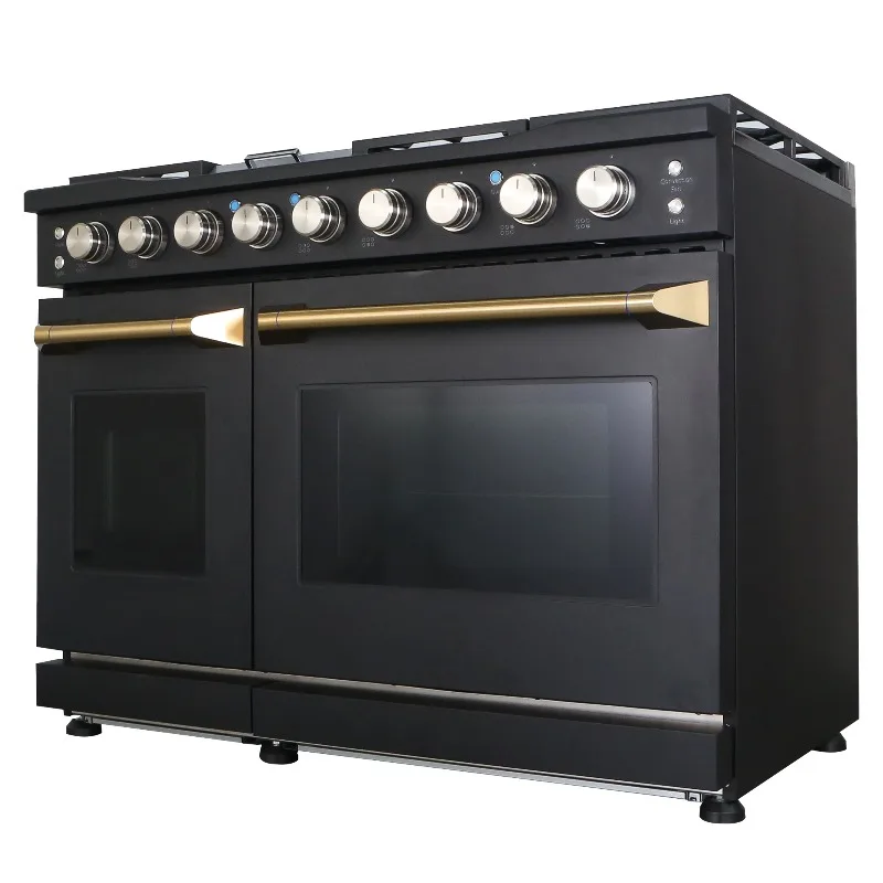 48-Inch Luxury Stainless Steel Freestanding Gas/Electric Convection Oven Class Energy Efficiency  Certified