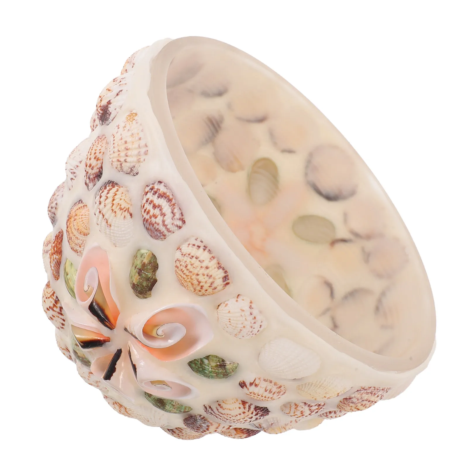 Coastal Lampshade Mosaic Seashell Glass Shade Top Hole Diameter 4.2cm Replacement for Living Room Bedroom Nautical Ocean Lamp