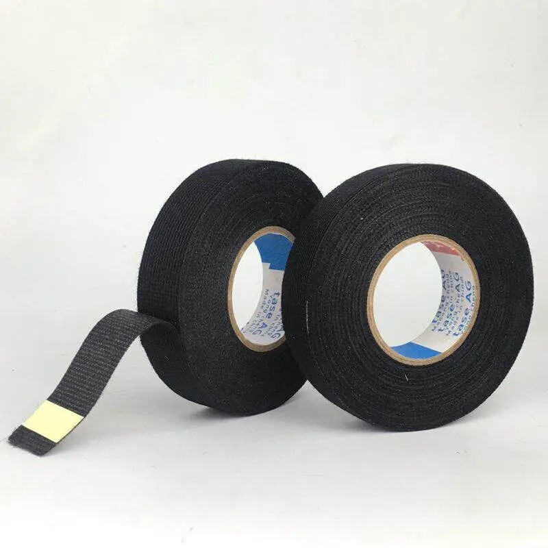 19mmx15m Universal Flannel fabric Cloth Tape automotive wiring harness Black Flannel Car Anti Rattle Self Adhesive Felt Tape