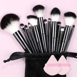 Macio Fluffy Cosméticos Tool Set, pincéis de maquiagem, escova de sombra, detalhe, corretivo, blush, pó solto, Fundação, Highlighter, 8-20Pcs