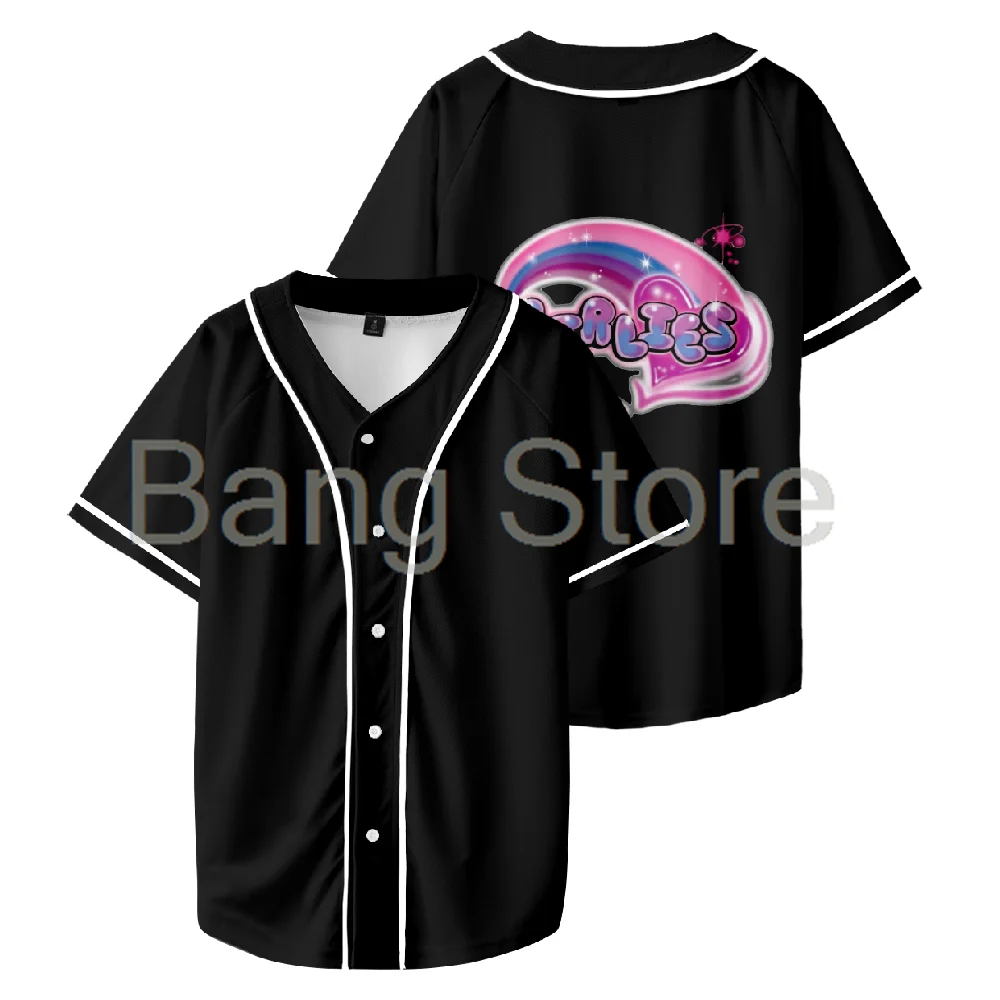 Larray Girlies Baseball Jersey Women Men Short Sleeve T-shirt Casual Streetwear Unisex Clothes