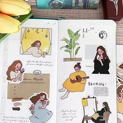 22pcs Cute Girl's Daily Notebook Sticker for Toys Luggage Laptop Ipad Skateboard Fridge Mobile Phone Car Sticker Wholesale
