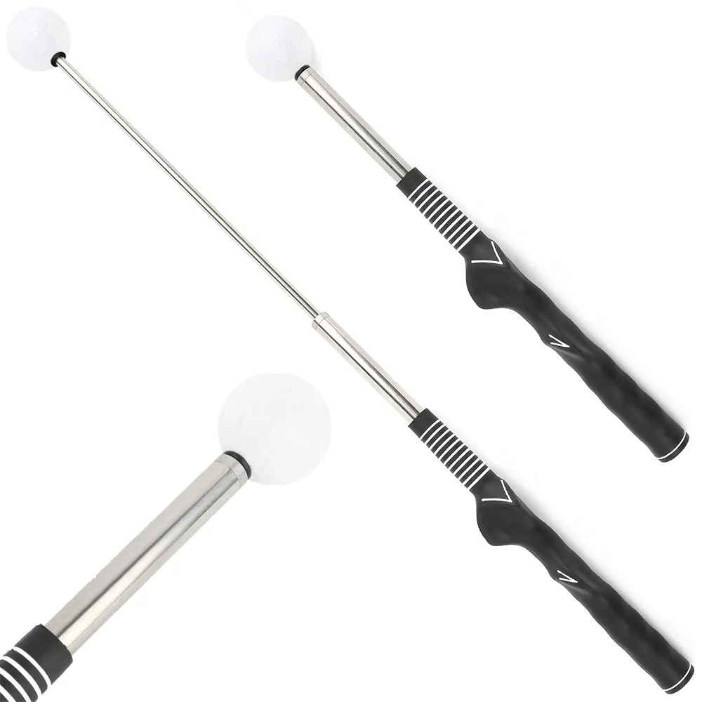 

Golf Swing Trainer Telescopic Correct Stick Posture Tempo Power Point Rhythm Click Sound Practice Stick Training Anti-slip Grip