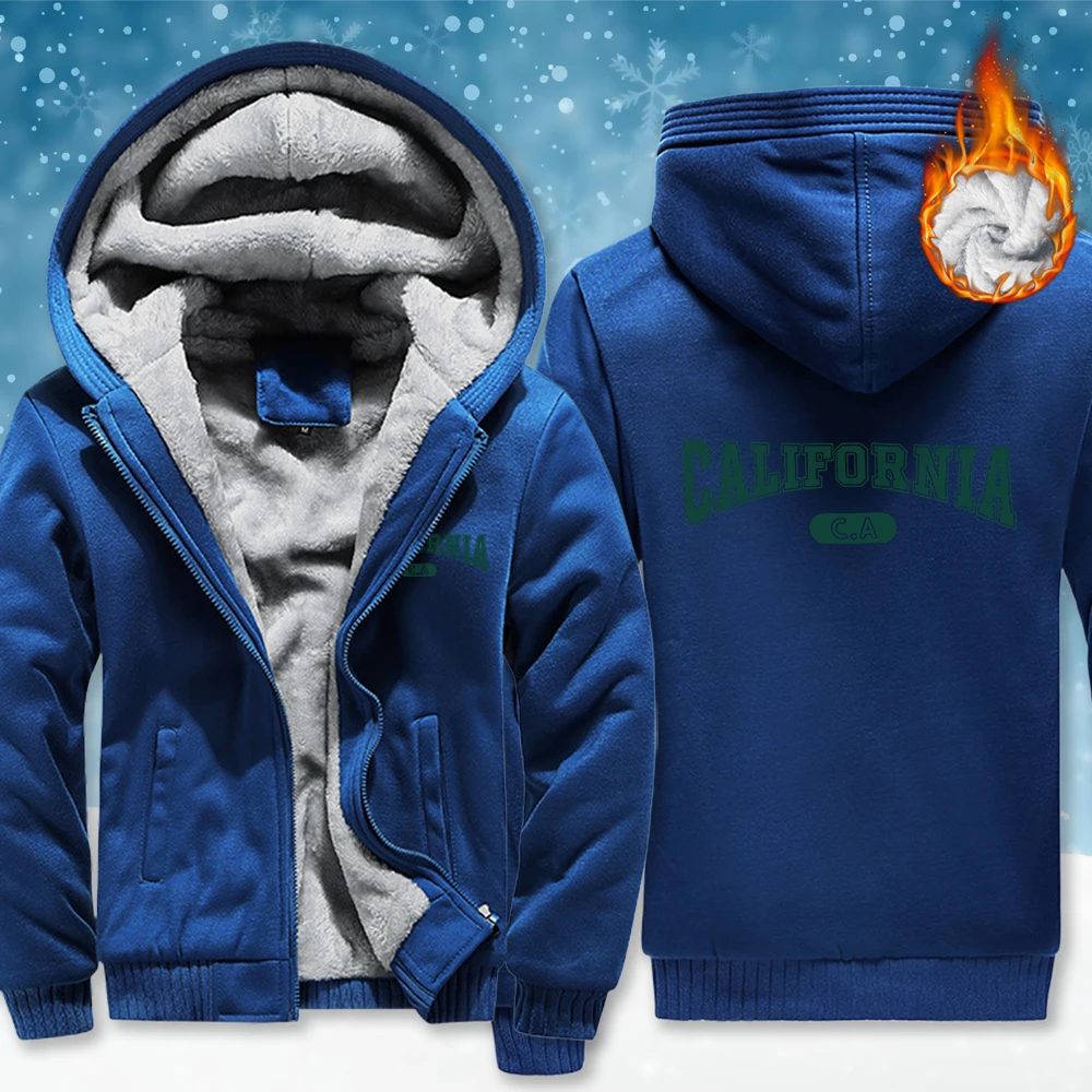 

Califonia C.A куртка на молнии с принтом, мужская модная винтажная куртка с длинными рукавами, свободная простая флисовая куртка унисекс с капюшоном, повседневный утепленный топ