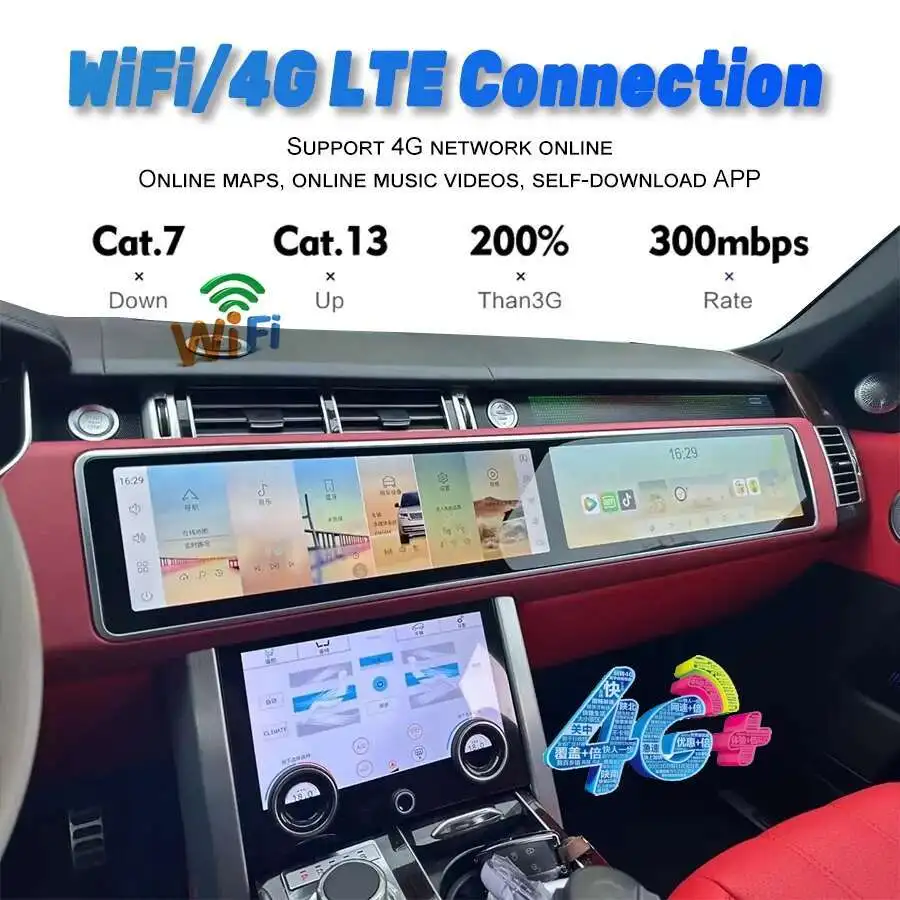 Carplay Android de pantalla dual de 15,5 + 15,5 pulgadas para Land Rover Range Rover Sport L494 2013 2017 reproductor de vídeo Multimedia estéreo GPS