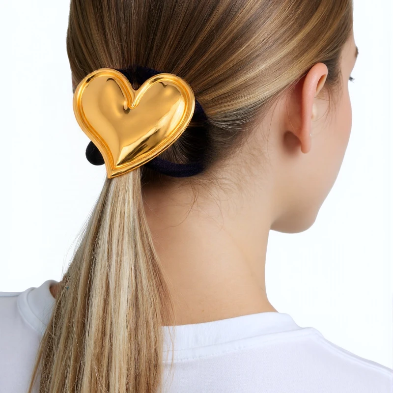 

ROXI | Stainless Steel Hair Elastic Bands for Women Heart Shape Fashion Girl Hair Accessoires New 2025