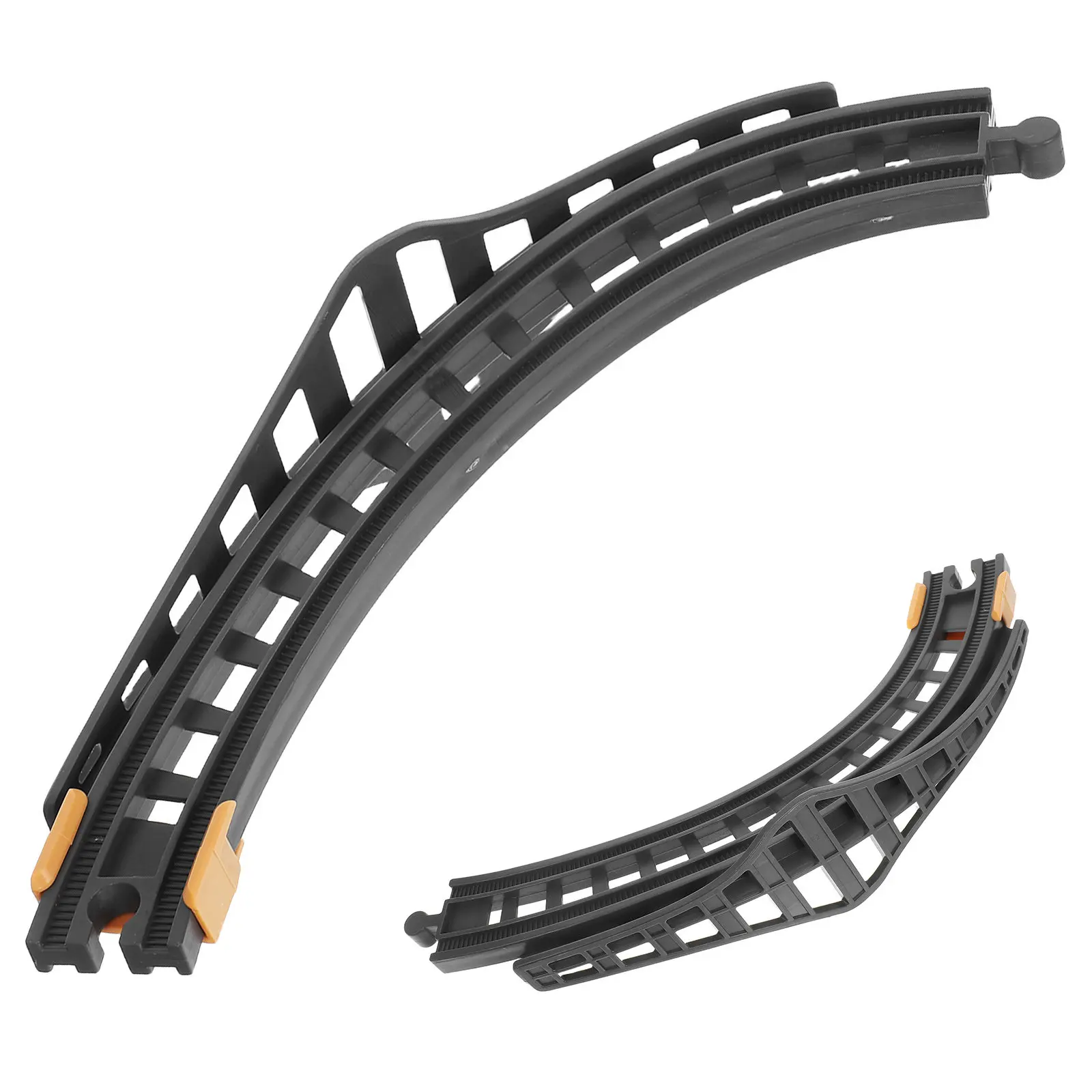 

2pcs Curved Track Expansion Set Smooth Slope Plastic Railway Pieces For Kids Layouts Multi-Level Track, City Train Tracks,