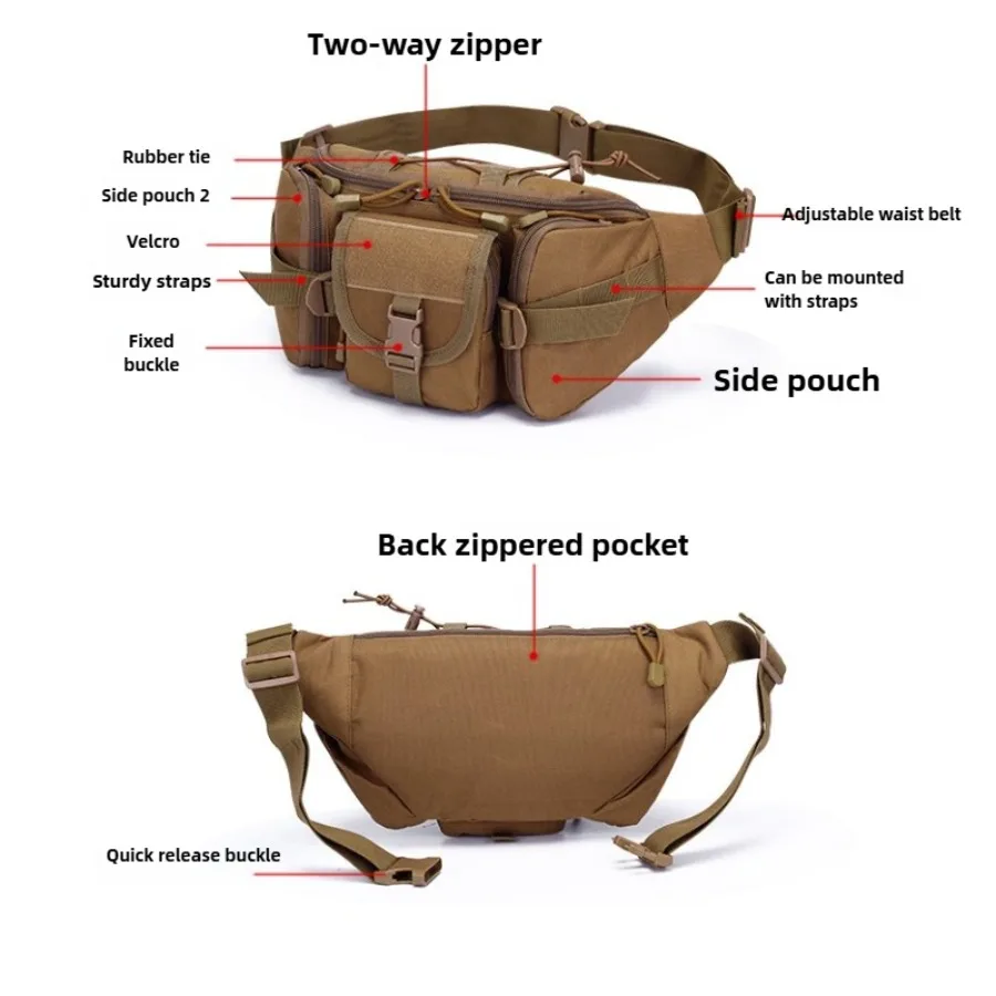 أنيق الحد الأدنى الرياضة في الهواء الطلق الخصر حقيبة متعددة الوظائف حقيبة الصدر لصيد الأسماك للجنسين التمويه الاتجاه حقائب الخصر الأعمال