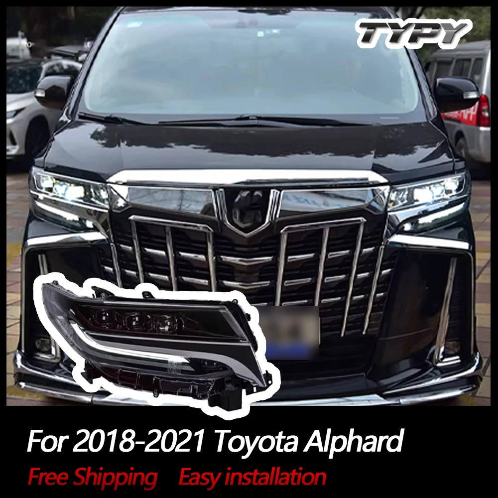 TYPY Car Styling For Toyota Alphard Headlight 2018-2021 LED Projector Headlamp Turn Signals Daytime Running Lights