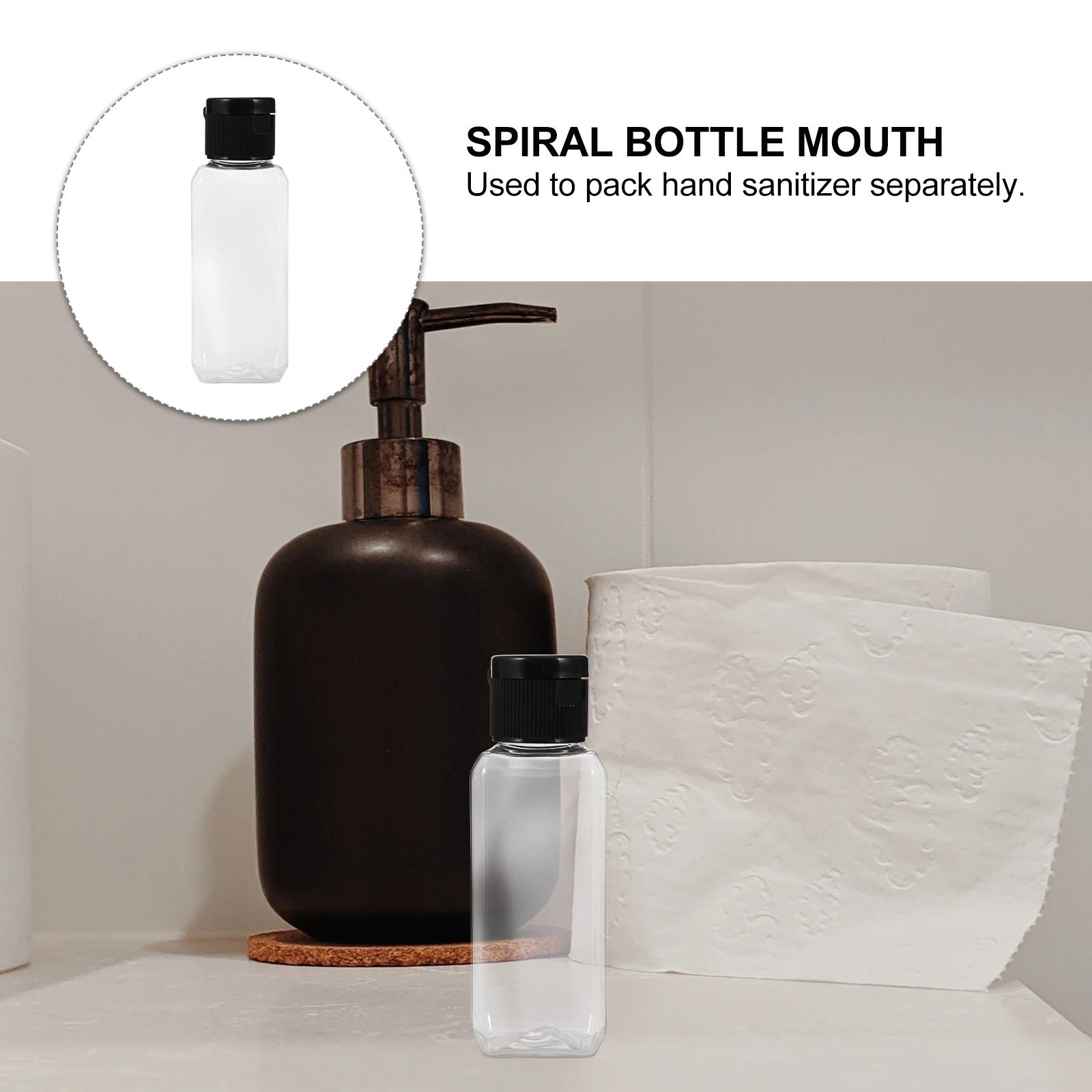 

20pcs Transparent Square Bottle Reusable Empty Travel Size Pack Plastic Durable Portable refillable Container for Liquid
