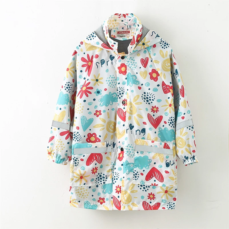 Cute Cartoon Waterproof Girls Jackets Fashion Boys Windbreaker Jacket Spring Autumn Girls Raincoat 3-8 Years Children Clothing