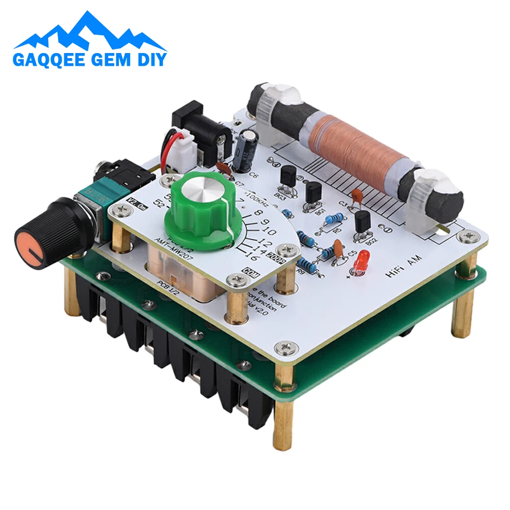 

525~1605kHz AM Radio Transmitter Adjustable Frequency DIY Ore Radio Radio Motherboard with Audio Interface DC Power Connector