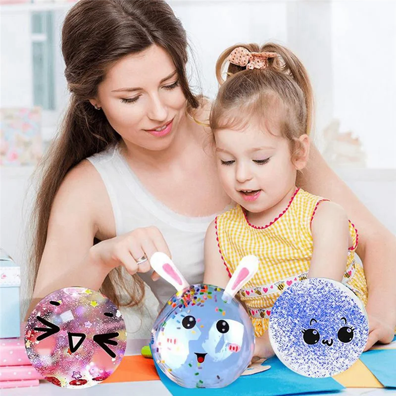 QWE-Nanos Kit de cinta de globos de burbujas con pinzas brillantes Fidget DIY burbujas elásticas Nano cinta cintas burbuzables de doble cara