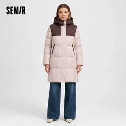 Semir Down Jacket Women Long Length Waterproof Oil-proof Stain-proof 2025 New Winter Detachable Hooded Winter Clothing Coats