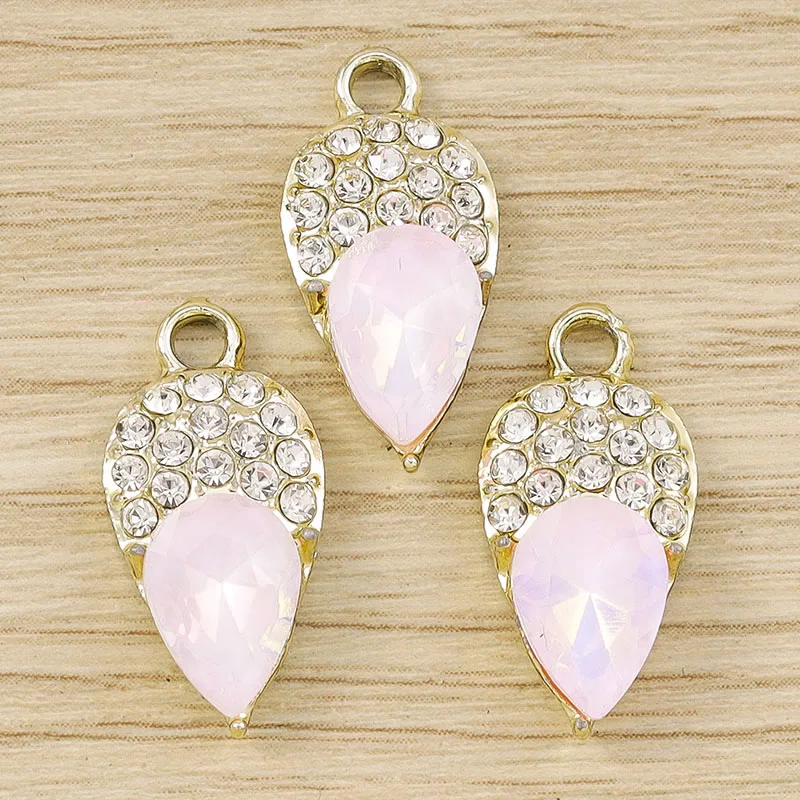 Tusember 10 قطعة 10*21 مللي متر كامل كريستال قطرات الماء دلايات المعلقات ل اليدوية قلادة أقراط صنع المجوهرات اكسسوارات