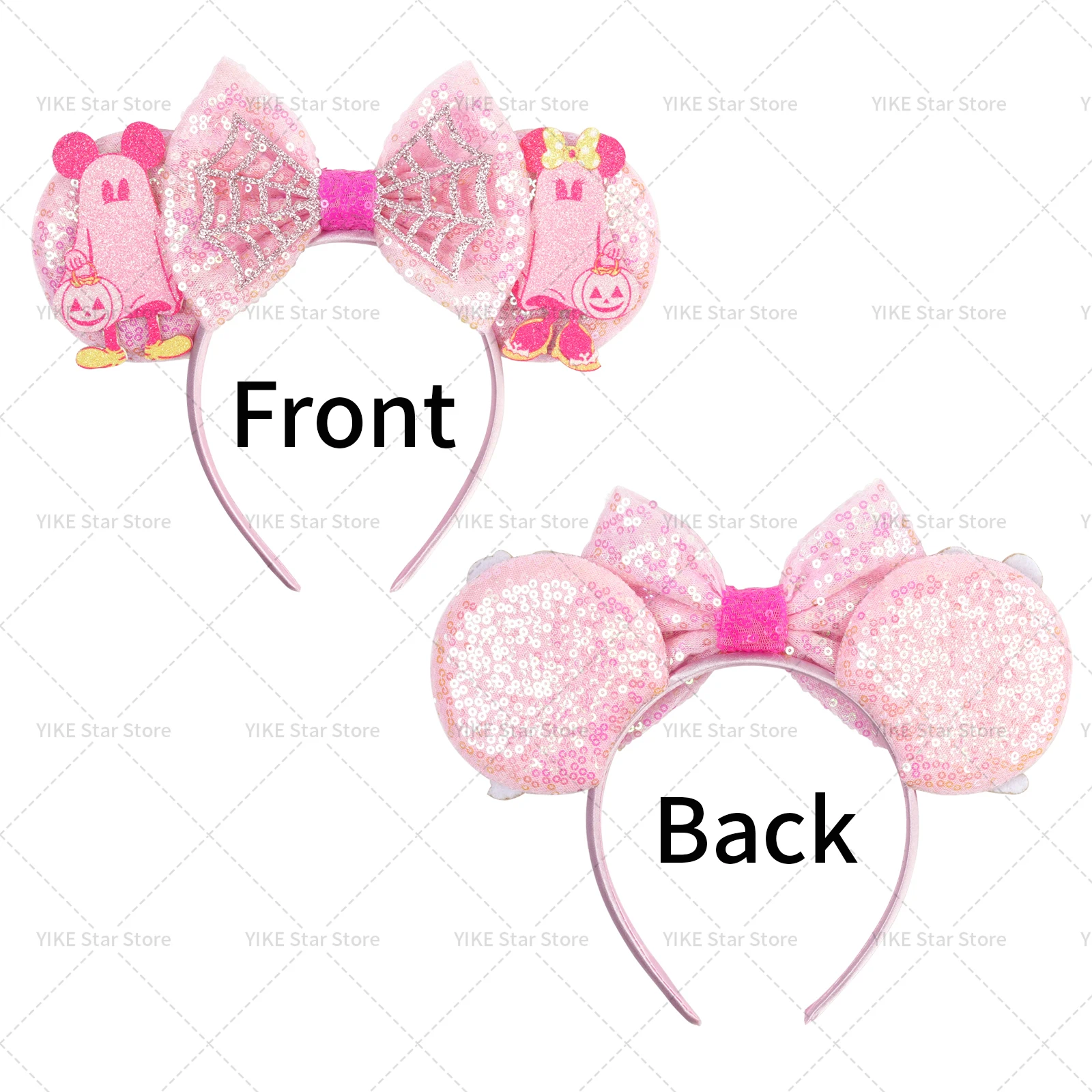 Diademas con orejas de Mickey Mouse de Disney, diadema de murciélago fantasma de Halloween para niñas y niños, diademas de Cosplay de bruja, accesorios para el cabello para mujeres