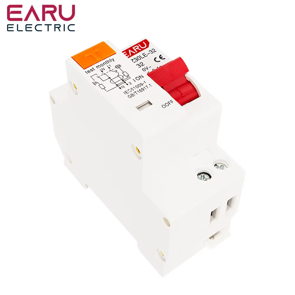 Interruptor automático diferencial atual residual, sobre a proteção atual do escapamento, DPNL 230V 50 60Hz RCBO MCB 1P + N 6KA