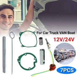 7Pcs/set Car Air Diesel Heater Repair Kit 12V/24V 5-8KW Ceramic Glow Plug Burner Blower Gasket Strainer for Car Truck VAN Boat