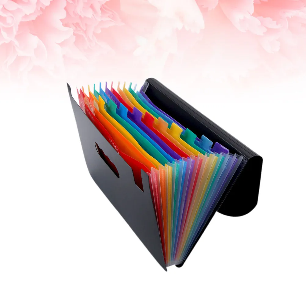 

Rainbow A4 File Folder Portable Lightweight Accordion Document Organizer Folder for Students Office School Use