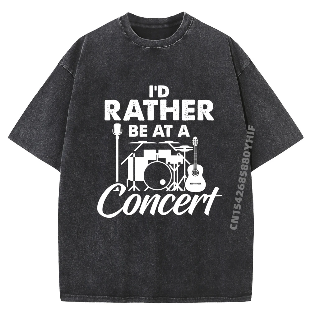 

Мужская футболка с принтом I D Rather Be At Concert, акустическая гитара, музыкальная группа, мужские футболки с рисунком, потертая футболка в стиле ретро