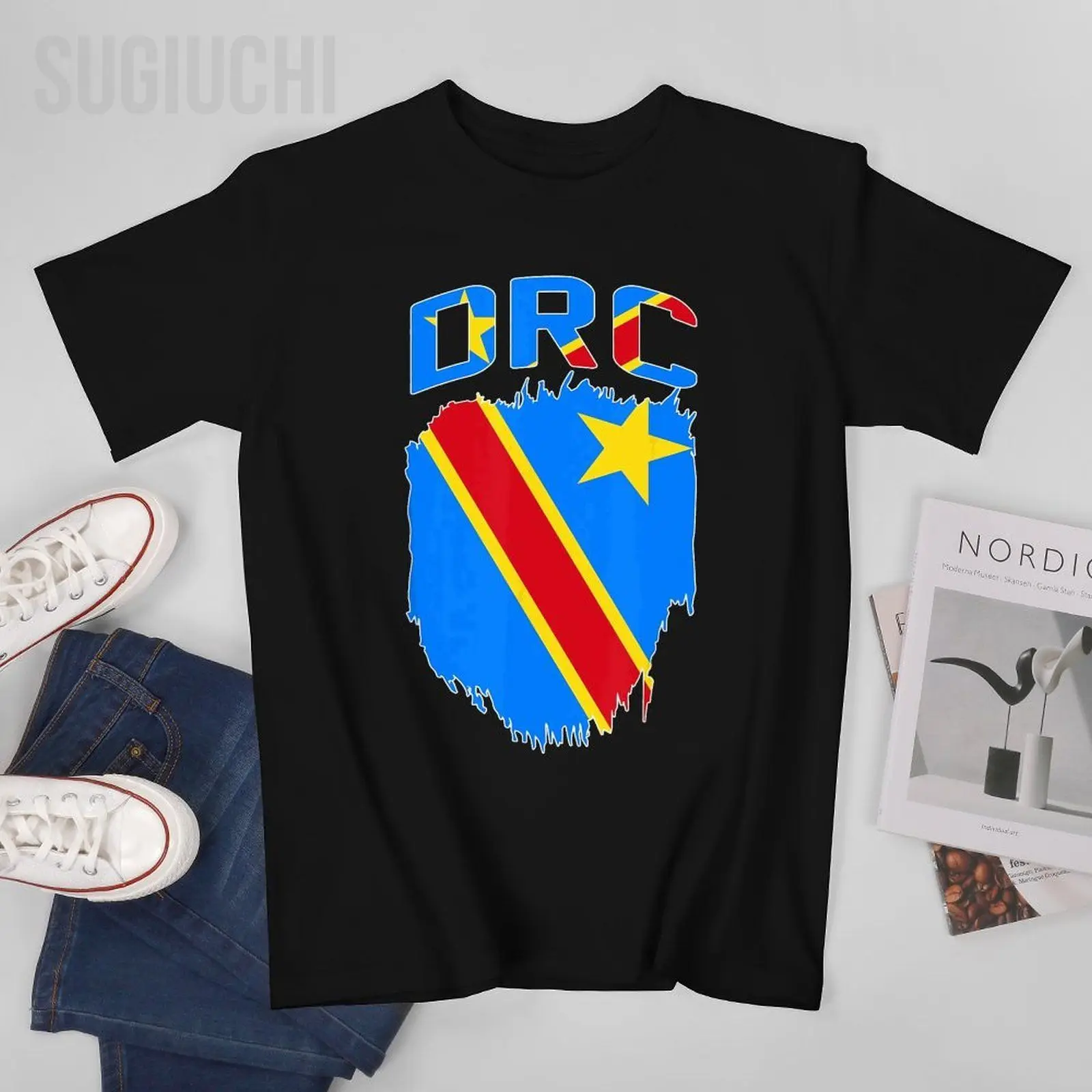Men Short T-Shirt DRC Congolese Democratic Republic of Congo Tshirt Tees O-neck T Shirts Women Boys 100% Cotton Unisex