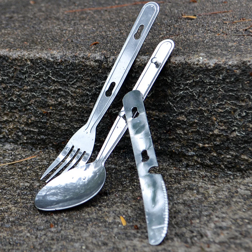 

1Set Professional Camping Tableware Fork Spoon Set Foldable Portable Durable Outdoor Cutlery Hiking Climbing Bbq Picnic