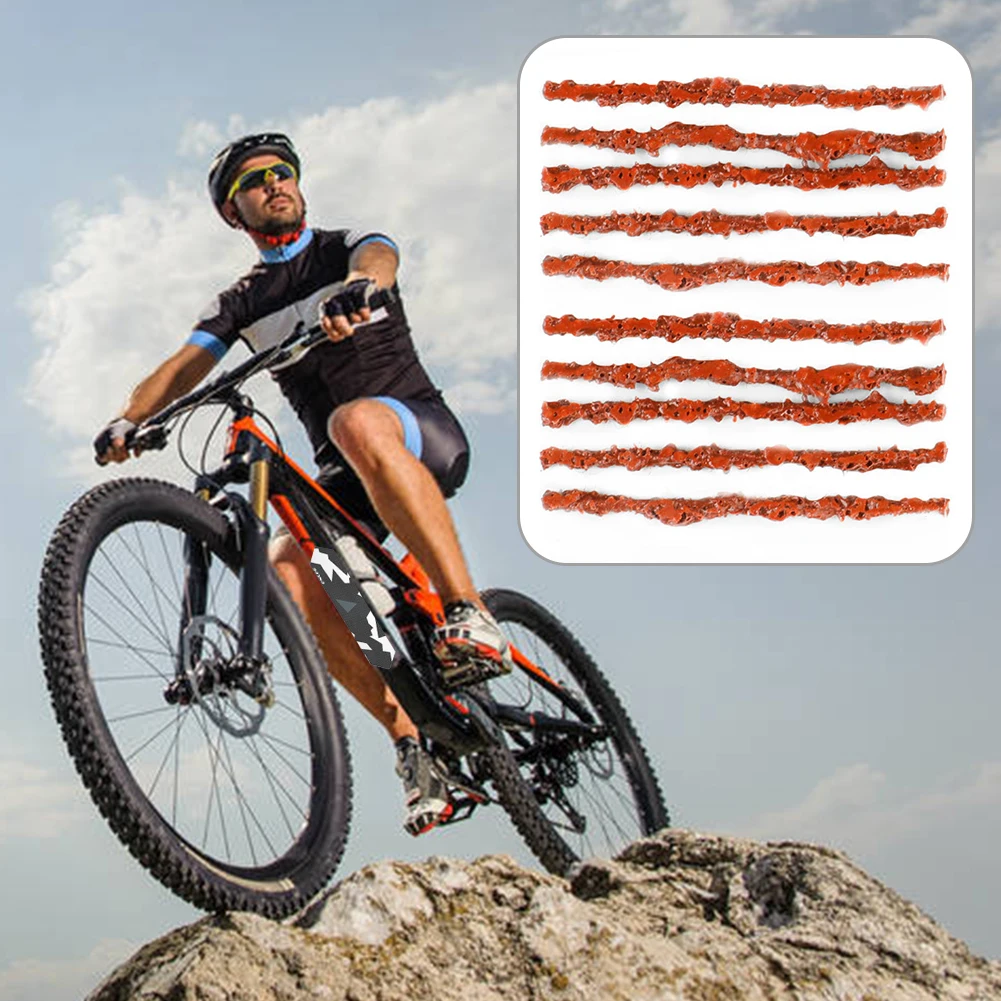 50pcs Tire Puncture Plug Brown Tire Repair Seal String 1.5x50mm Cycling Accessories for Road Mountain Bikes for Bicycle Tires