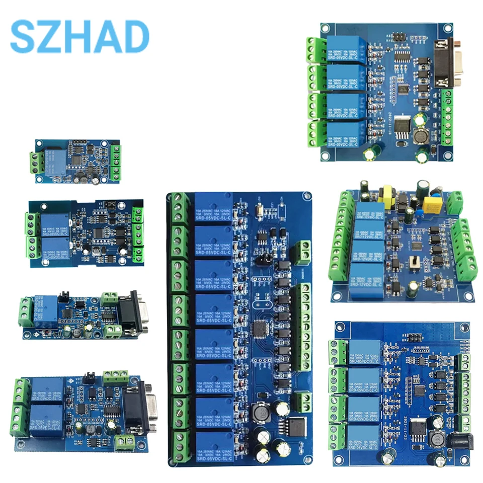 The Modbus-RTU Single/multiple Relay Module Supports RS485/RS232