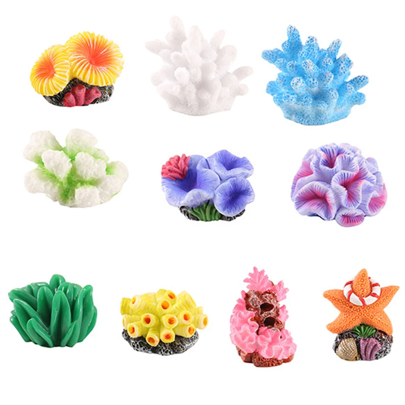 Mini Resin Simulated Coral Seaweed Aquarium Decoration Craft Miniature Figure Ornament For Fairy Garden Micro Landscape