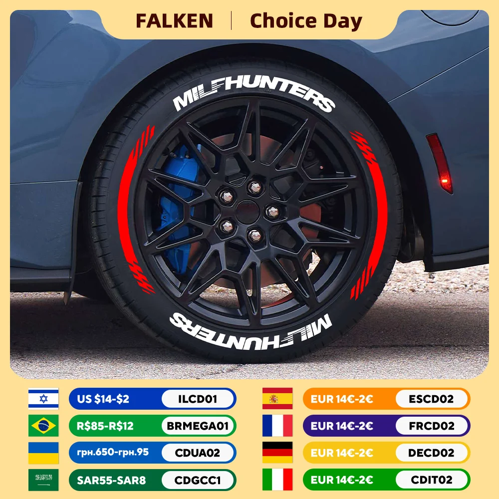 

One Tire Letter Car Tire Styling Decorative Sticker Does not Contain Glue PVC Waterproof Personalized Letter Tire Decal