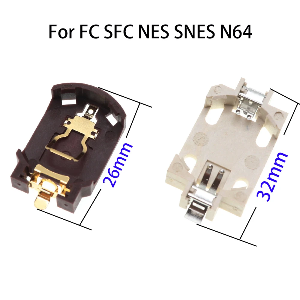 1-10pcs Repair Battery Holder For NES FC for SFC SNES N64 Game Card Cartridge CR2032 Battery Holder