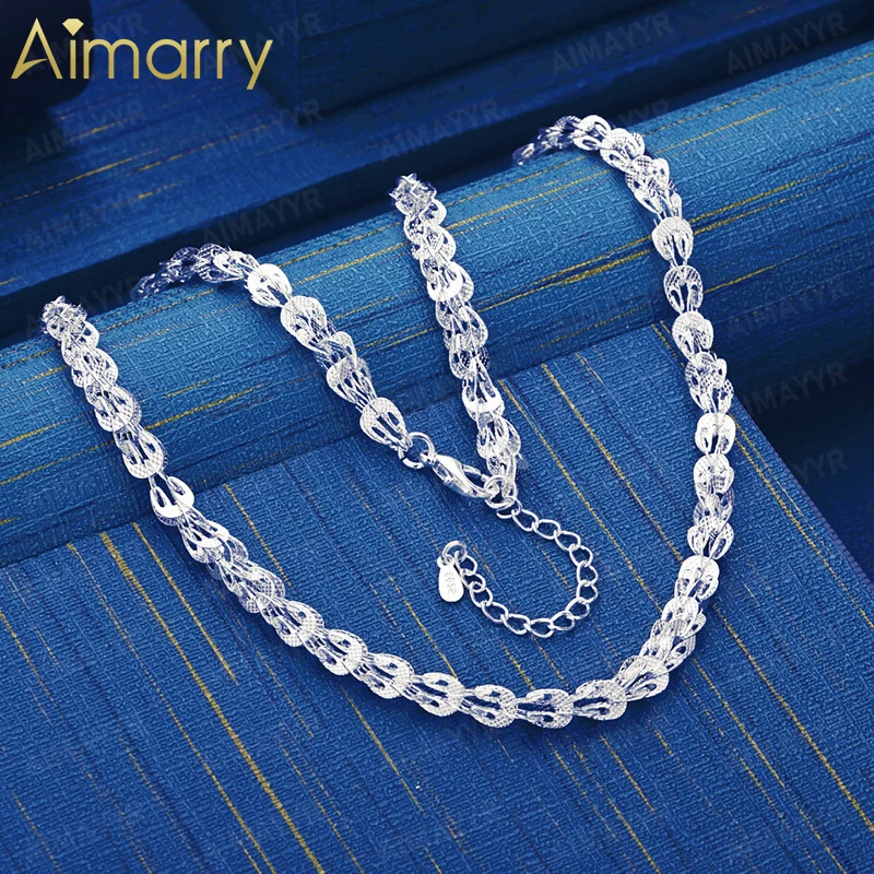 925 Sterling Silver Vintage Hollowed Out Phoenix Tail Necklace 20 Inch Women's Party Engagement Wedding Fashion Jewelry