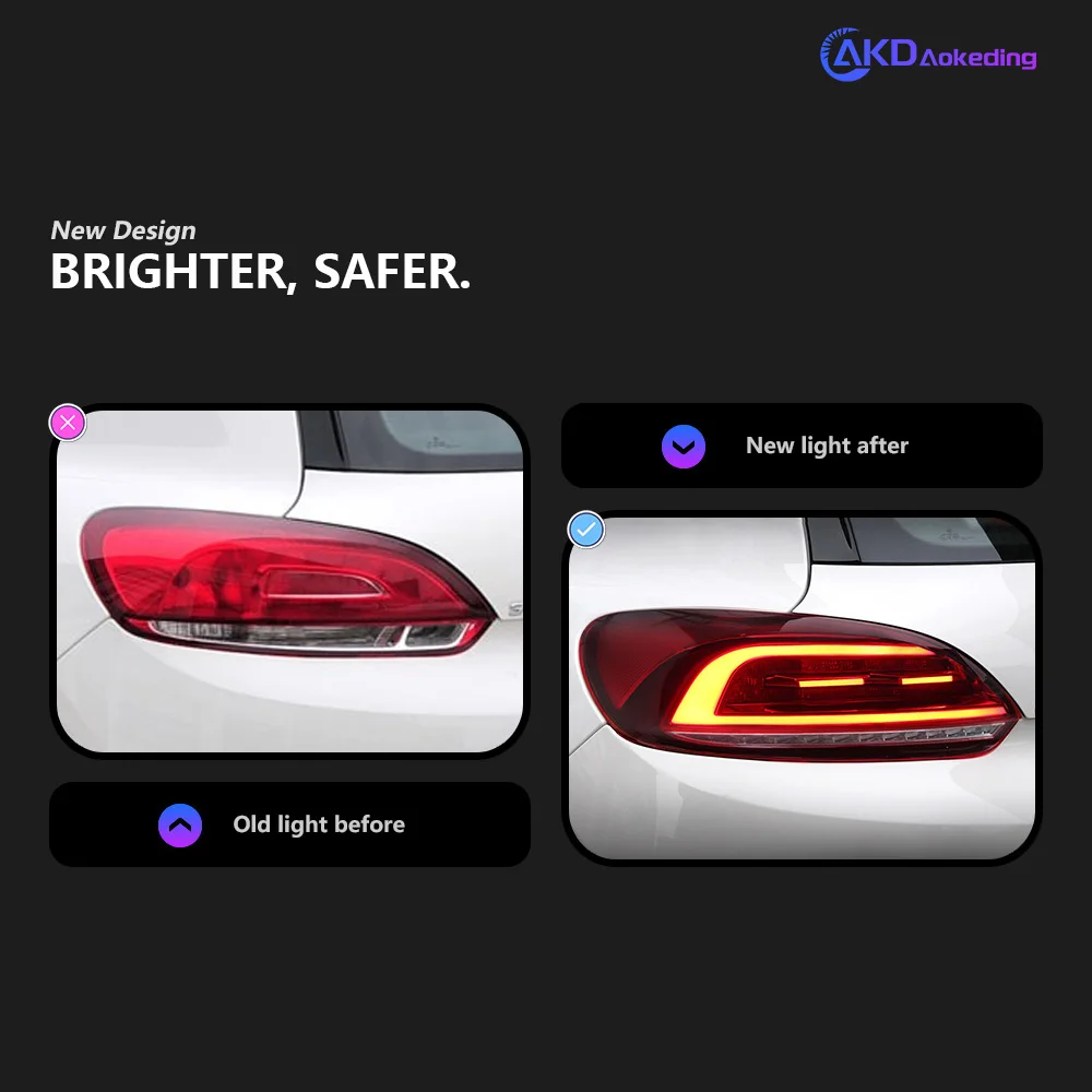 Car Lights for Scirocco 2009-2014 LED Auto Taillight Assembly Upgrade Newest High Configure Style Design Signal Lamp Accessories