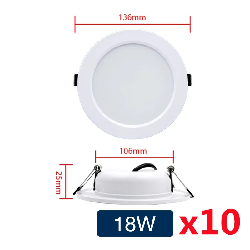 GRZBI 10 teile/los LED Downlight 5W 9W 12W 15W 18W Einbau Runde Led-deckenleuchte AC110V 220V DC12V 24V Innen Beleuchtung Warm/Kalt Weiß 3