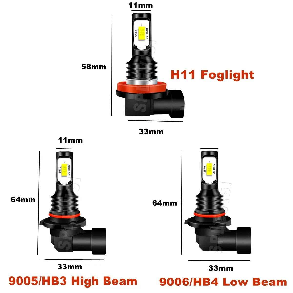 Car Led Headlight 9005 9006 High Low Beam Foglight H11 White For Honda Civic 2006 2007 2008 2009 2010 2011 2012 2013 2014 2015