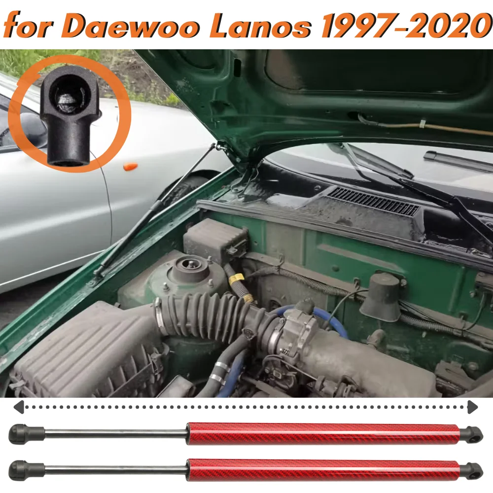 Qty(2) Hood Struts for Daewoo Lanos 1997-2020 Front Bonnet Modify Gas Springs Shock Absorbers Lift Supports Dampers