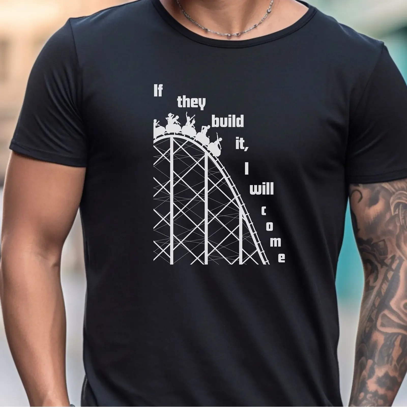 If They Build It I Will Come Rollercoaster T Shirt Thrill Ride Giga Coaster Fan vintage Washed Comfortable Stylish streetwear