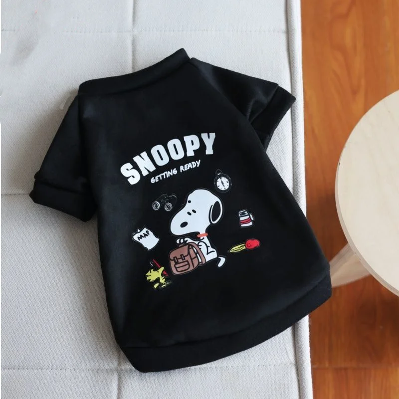 

Милая куртка-свитер для собак Снупи, флисовая теплая толстовка с капюшоном для собак на осень-зиму, с мультяшным принтом Снупи, на два лапы